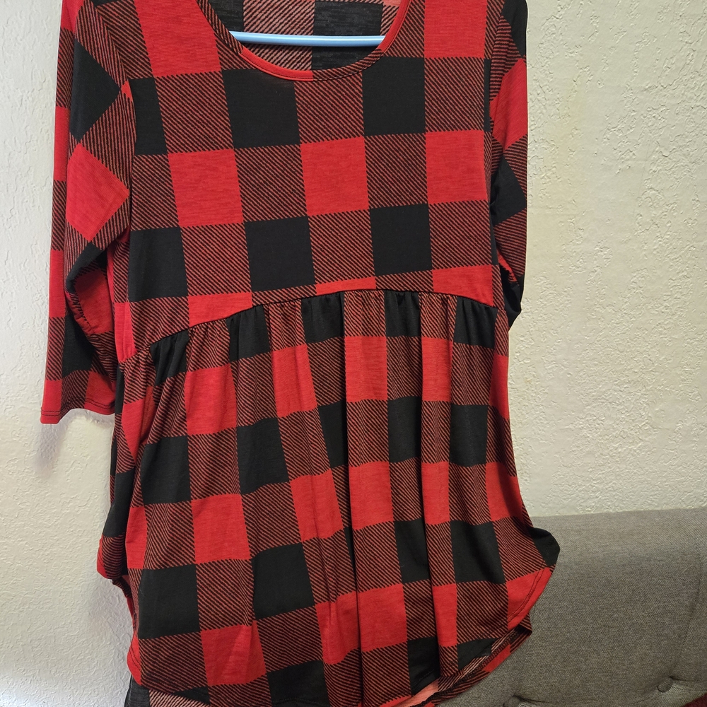 HEIMISH USA Red and Black Checkered Tunic
